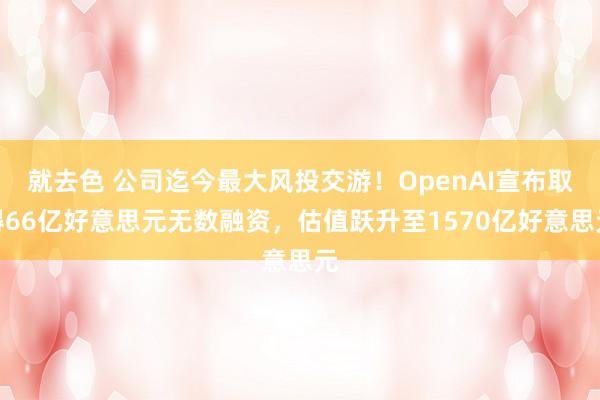 就去色 公司迄今最大风投交游！OpenAI宣布取得66亿好意思元无数融资，估值跃升至1570亿好意思元