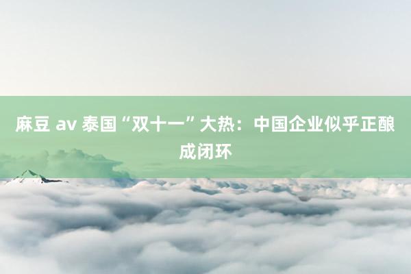 麻豆 av 泰国“双十一”大热：中国企业似乎正酿成闭环