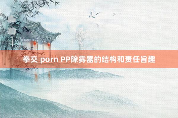 拳交 porn PP除雾器的结构和责任旨趣