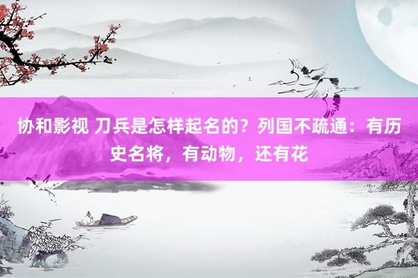 协和影视 刀兵是怎样起名的？列国不疏通：有历史名将，有动物，还有花
