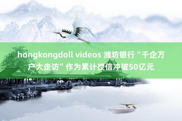 hongkongdoll videos 潍坊银行“千企万户大走访”作为累计授信冲破50亿元