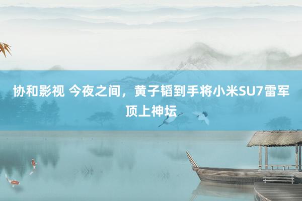 协和影视 今夜之间，黄子韬到手将小米SU7雷军顶上神坛