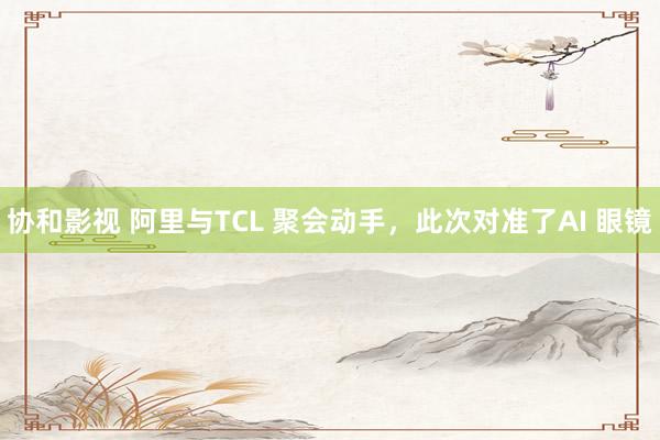 协和影视 阿里与TCL 聚会动手，此次对准了AI 眼镜
