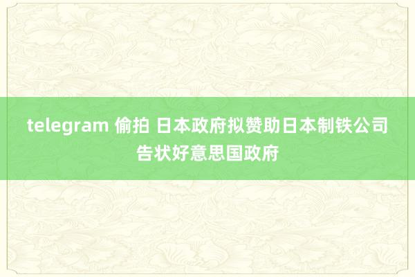 telegram 偷拍 日本政府拟赞助日本制铁公司告状好意思国政府