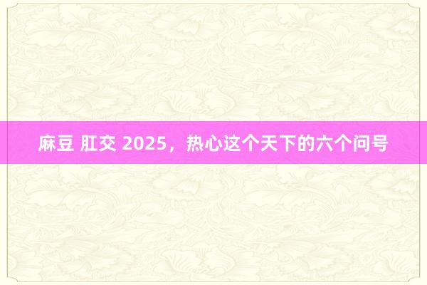 麻豆 肛交 2025，热心这个天下的六个问号