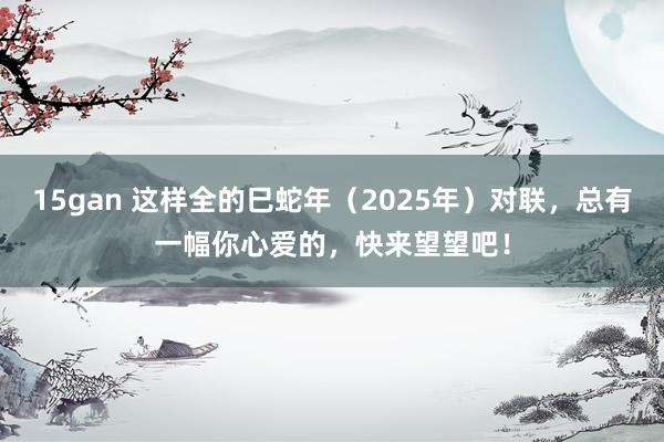 15gan 这样全的巳蛇年(2025年)对联,总有一幅你心爱的,快来望望吧!
