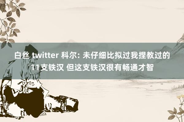 白丝 twitter 科尔: 未仔细比拟过我捏教过的11支铁汉 但这支铁汉很有畅通才智