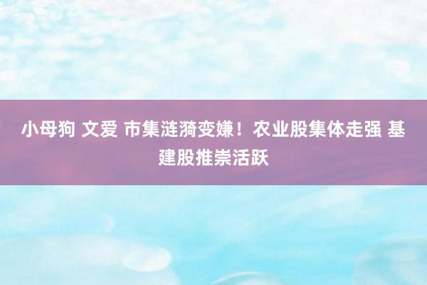 小母狗 文爱 市集涟漪变嫌！农业股集体走强 基建股推崇活跃