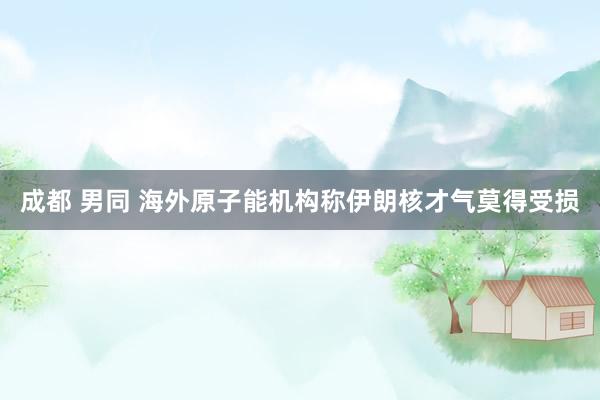 成都 男同 海外原子能机构称伊朗核才气莫得受损