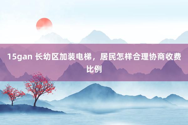 15gan 长幼区加装电梯，居民怎样合理协商收费比例