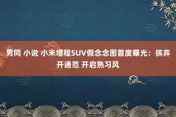 男同 小说 小米增程SUV假念念图首度曝光：摈弃开通范 开启熟习风