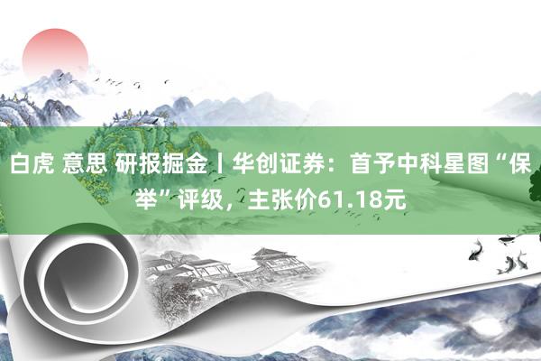 白虎 意思 研报掘金丨华创证券：首予中科星图“保举”评级，主张价61.18元
