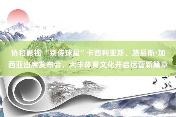 协和影视 “别传球星”卡西利亚斯、路易斯·加西亚出席发布会，大丰体育文化开启运营新篇章