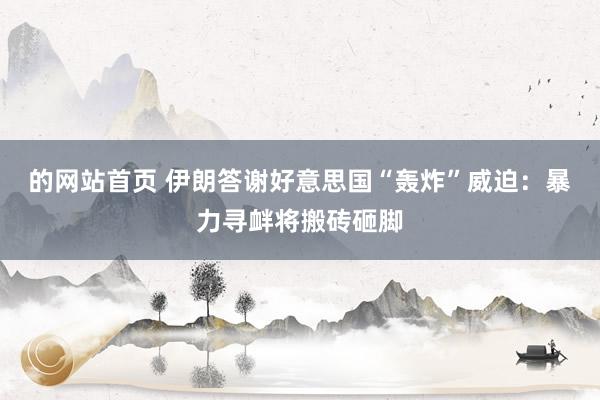 的网站首页 伊朗答谢好意思国“轰炸”威迫：暴力寻衅将搬砖砸脚