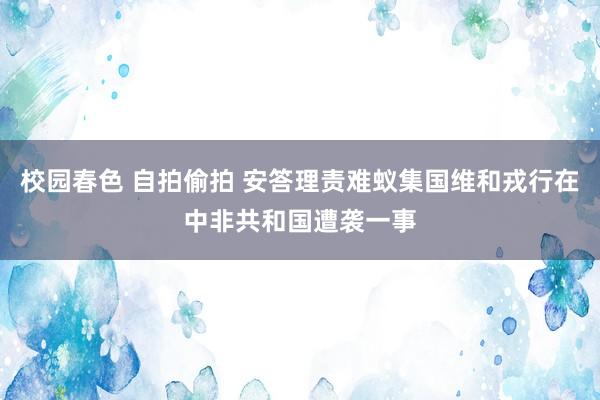 校园春色 自拍偷拍 安答理责难蚁集国维和戎行在中非共和国遭袭一事