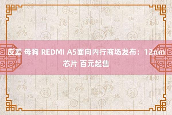 反差 母狗 REDMI A5面向内行商场发布：12nm芯片 百元起售