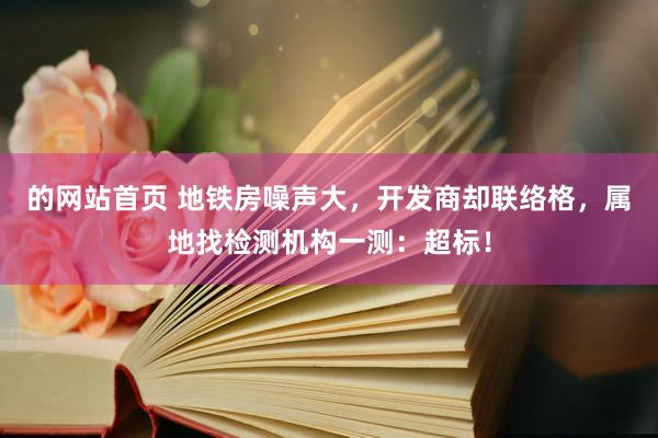 的网站首页 地铁房噪声大，开发商却联络格，属地找检测机构一测：超标！