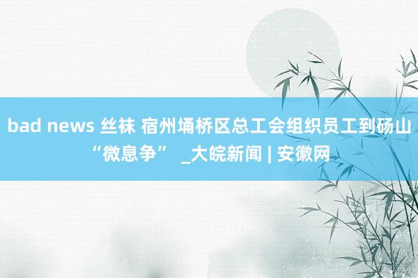 bad news 丝袜 宿州埇桥区总工会组织员工到砀山“微息争”  _大皖新闻 | 安徽网