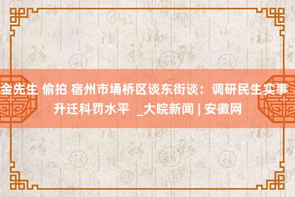 金先生 偷拍 宿州市埇桥区谈东街谈：调研民生实事  升迁科罚水平  _大皖新闻 | 安徽网
