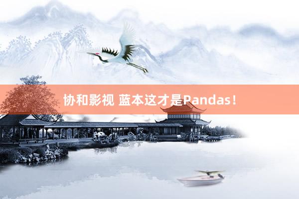 协和影视 蓝本这才是Pandas！