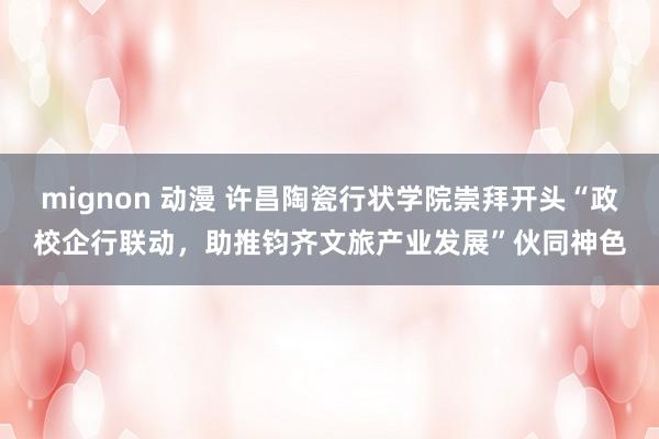 mignon 动漫 许昌陶瓷行状学院崇拜开头“政校企行联动，助推钧齐文旅产业发展”伙同神色