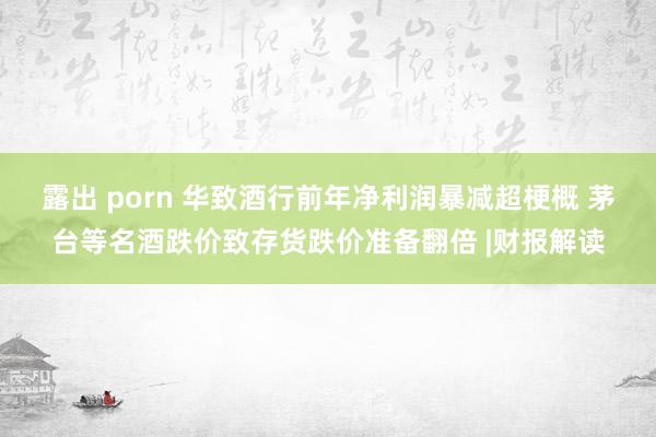 露出 porn 华致酒行前年净利润暴减超梗概 茅台等名酒跌价致存货跌价准备翻倍 |财报解读