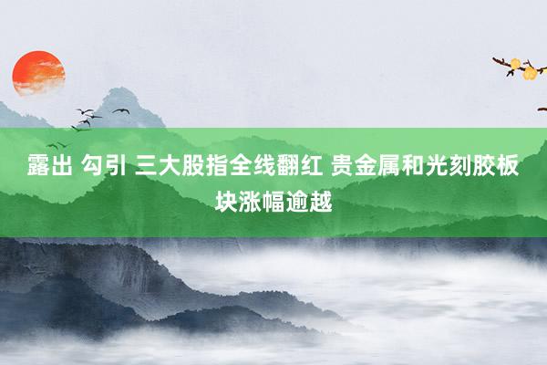 露出 勾引 三大股指全线翻红 贵金属和光刻胶板块涨幅逾越