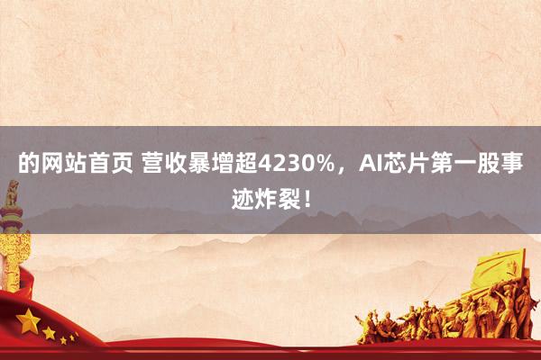 的网站首页 营收暴增超4230%，AI芯片第一股事迹炸裂！