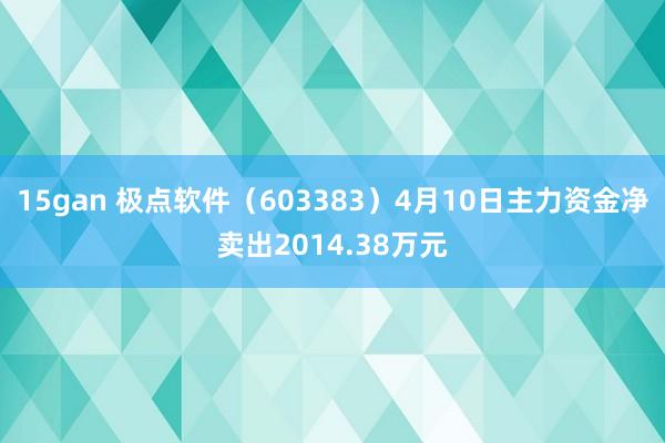 15gan 极点软件（603383）4月10日主力资金净卖出2014.38万元