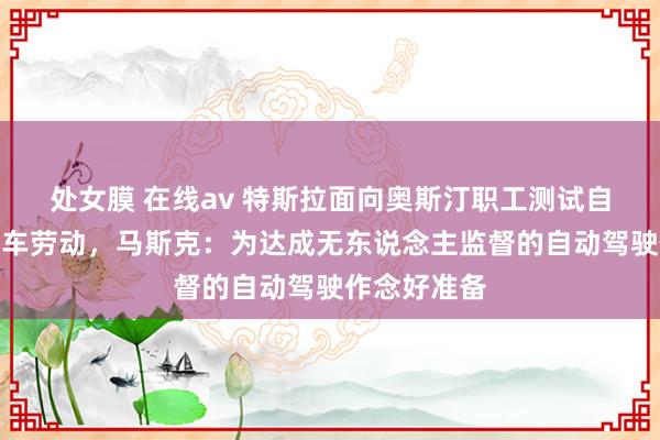 处女膜 在线av 特斯拉面向奥斯汀职工测试自动驾驶网约车劳动，马斯克：为达成无东说念主监督的自动驾驶作念好准备