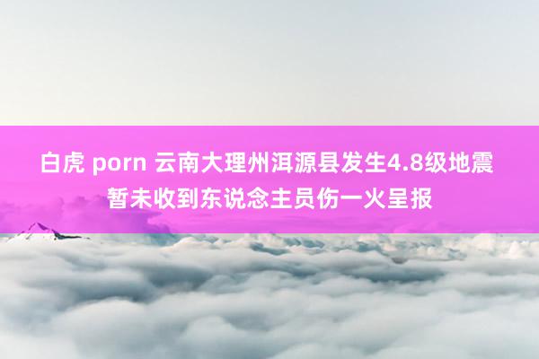白虎 porn 云南大理州洱源县发生4.8级地震 暂未收到东说念主员伤一火呈报
