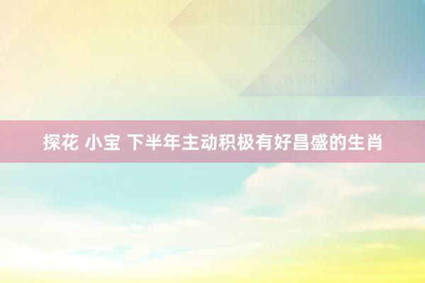 探花 小宝 下半年主动积极有好昌盛的生肖